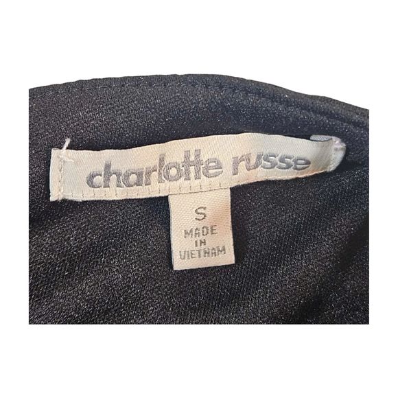 Charlotte Russe Dress Small Black Pencil V-Neck Strappy Studded Halter Bodycon - Picture 10 of 11